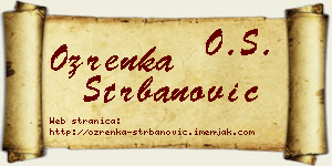 Ozrenka Štrbanović vizit kartica